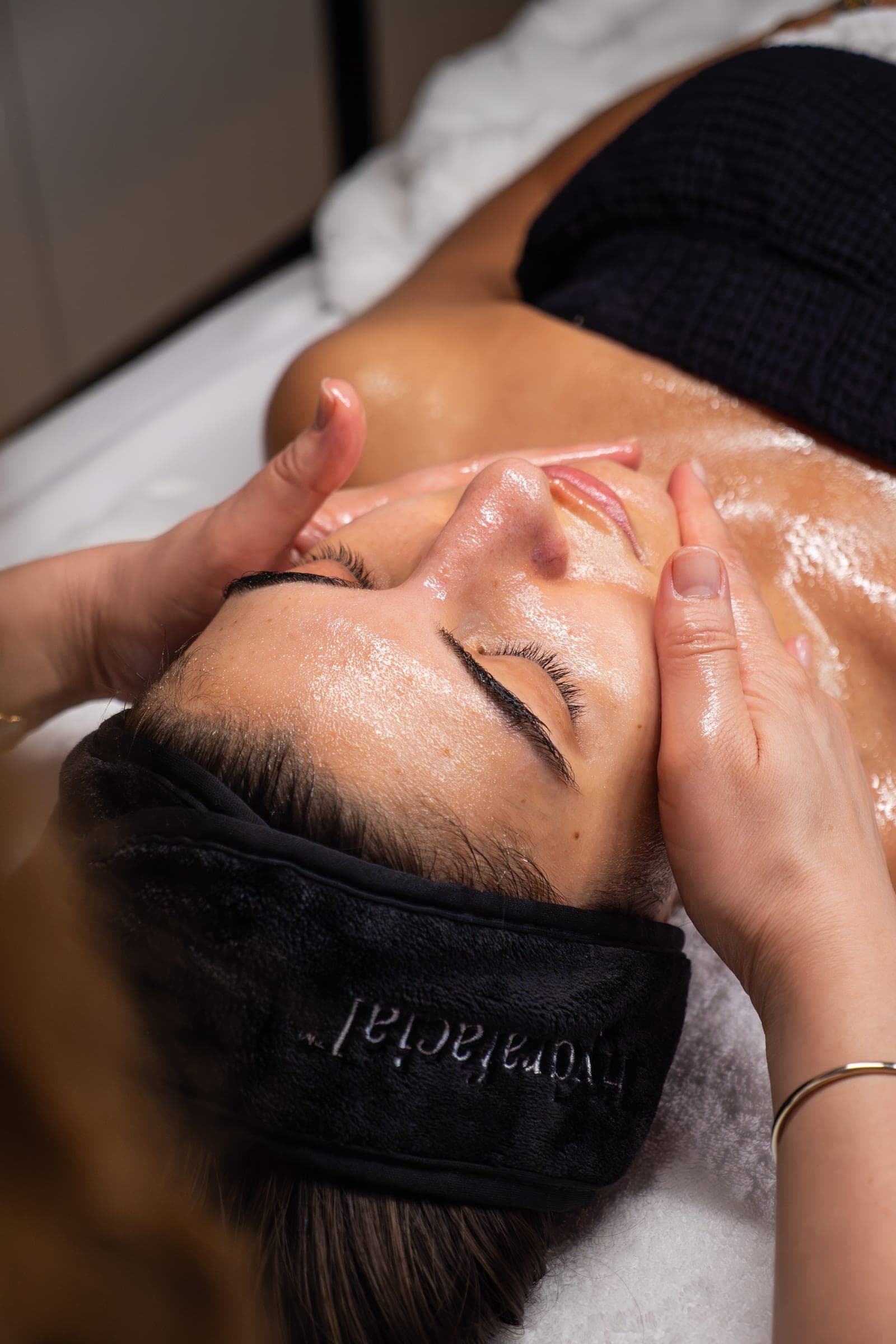 Sculpting facial massage during a treatment at Skin Study Med Spa