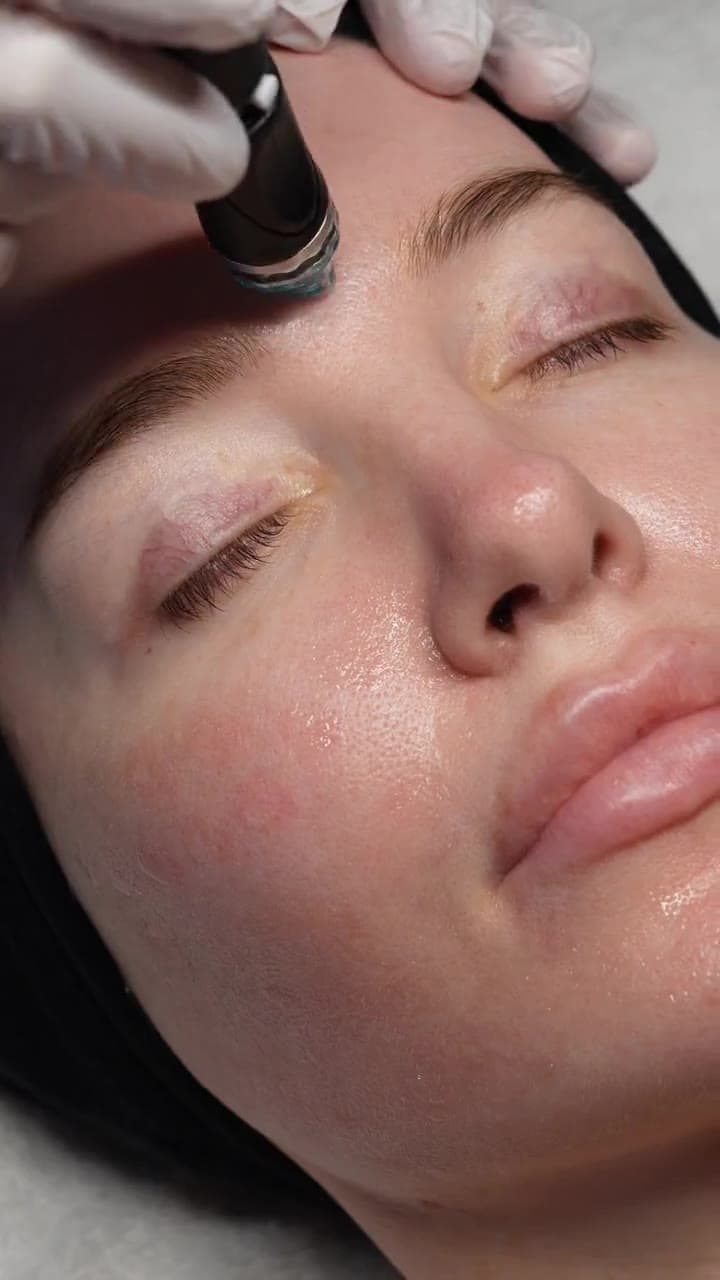 Hydrating treatment applied to a client's face during a facial for dry skin at Skin Study Med Spa in Plano, TX