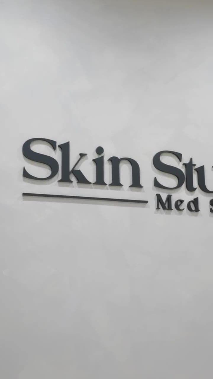 Skin Study Med Spa signage inside the studio in Plano, TX